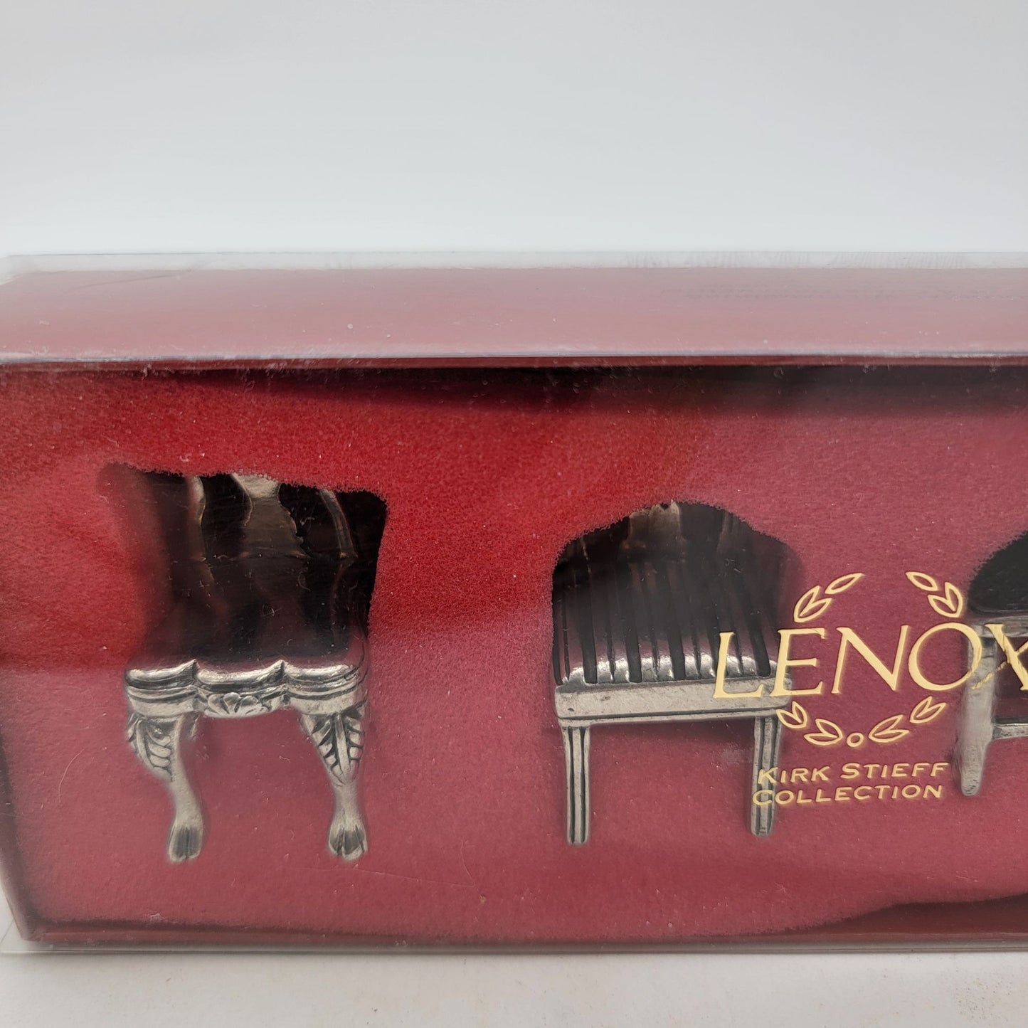 Lenox Kirk Stieff Collection Pewter Chair Ornaments Set Of 4 Colonial Williamsburg Design With Box