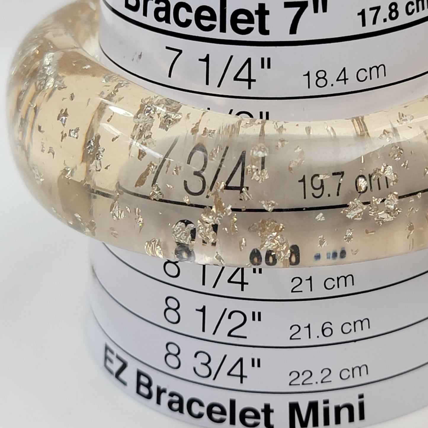 Vintage Lucite Silver Fleck Confetti Bangle Bracelet