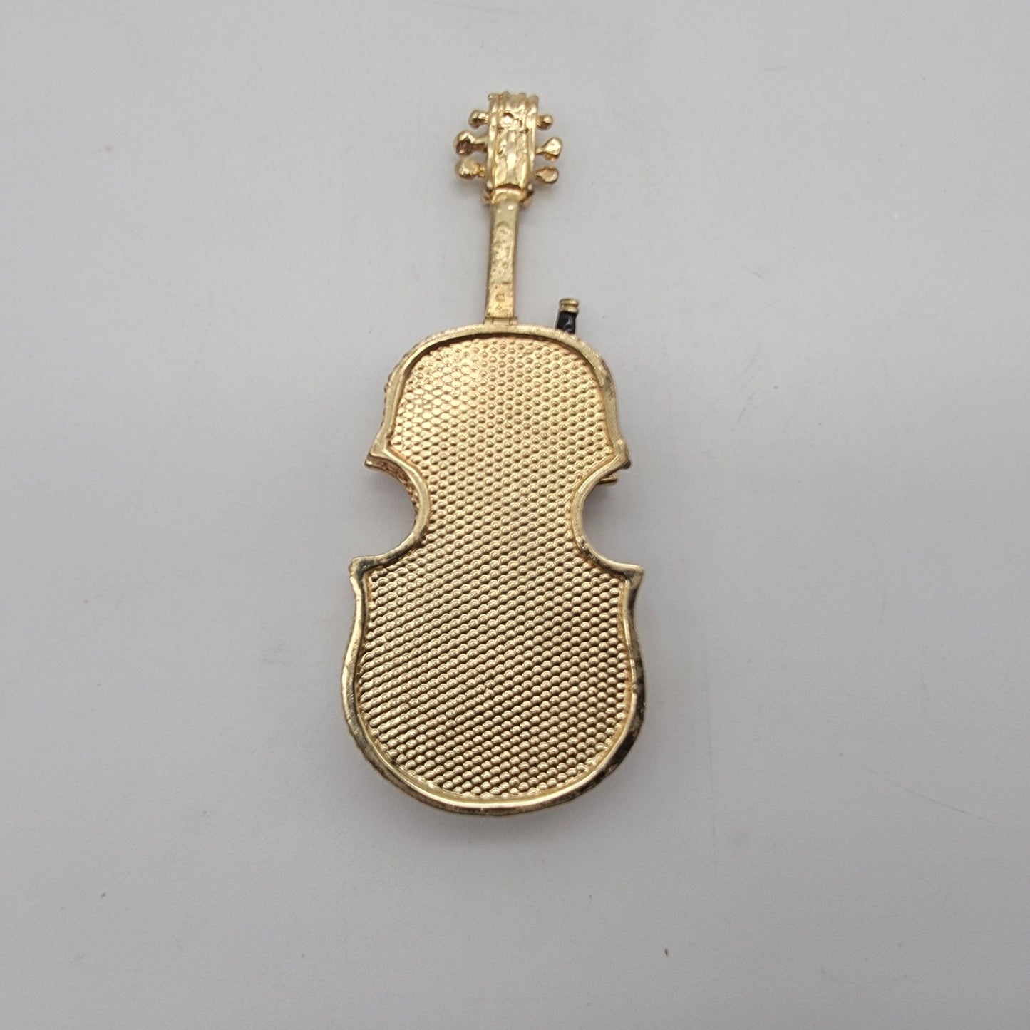 Violin Embellished Rhinestone Trinket Box With Stand