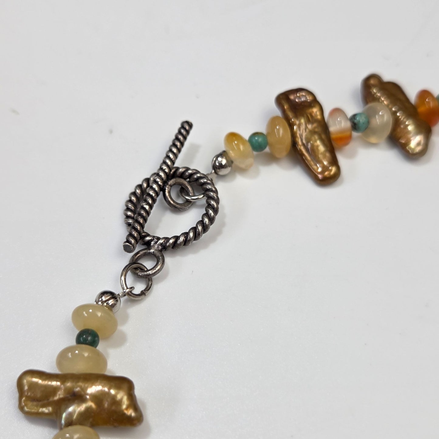 Artisan Gold Biwi Pearls & Gemstones Beaded Necklace