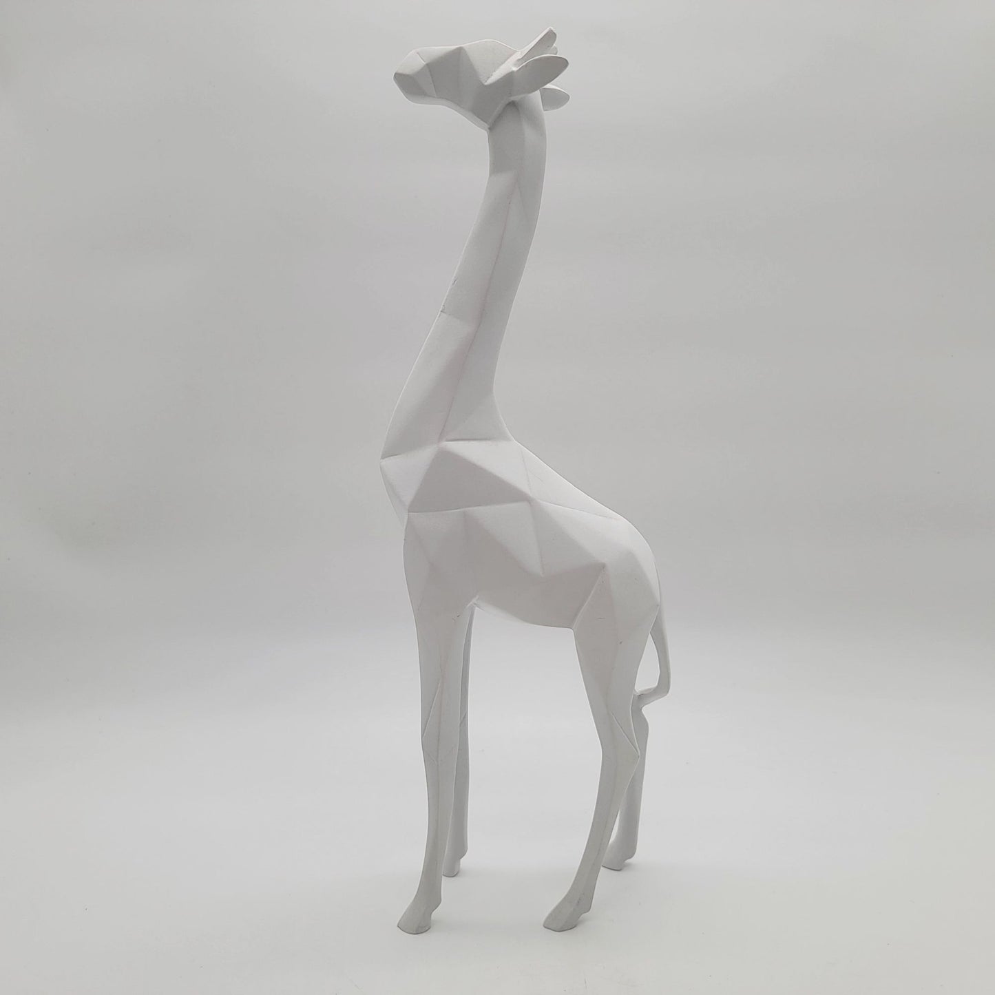 Abstract White Geometric Giraffe Sculpture