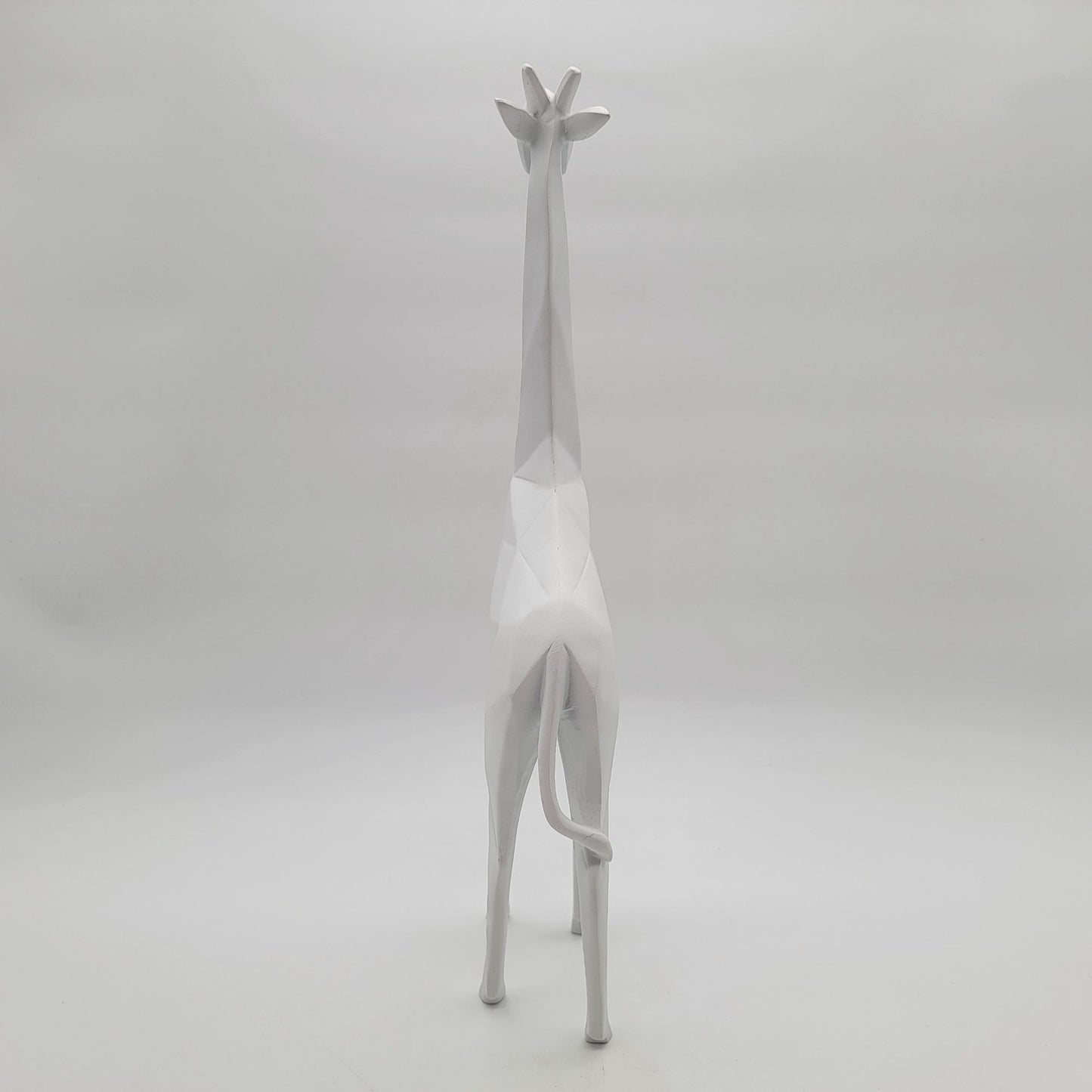 Abstract White Geometric Giraffe Sculpture