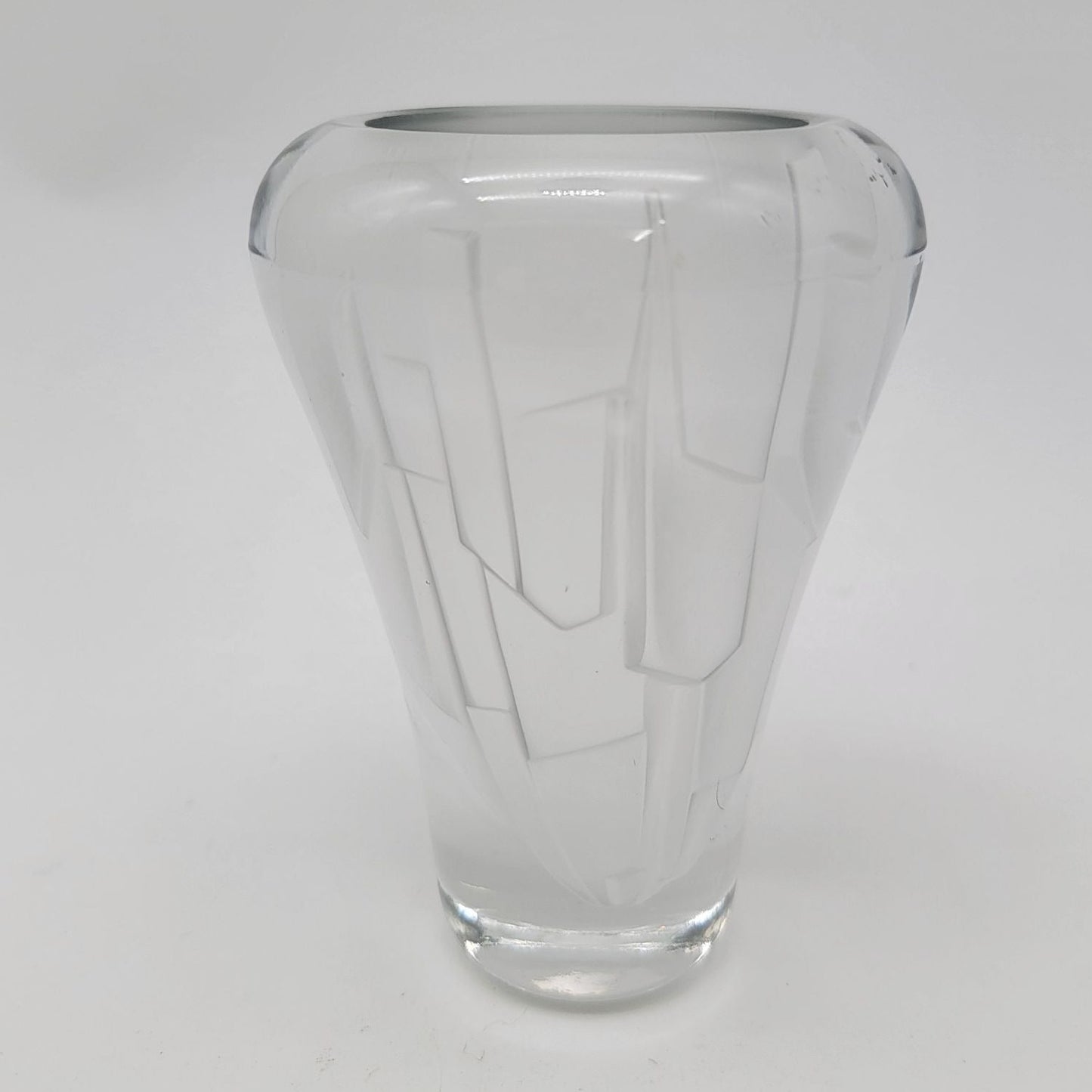 MCM Morgantown Moonscape Clear Art Glass Vase