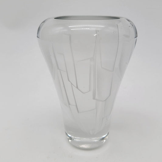 MCM Morgantown Moonscape Clear Art Glass Vase