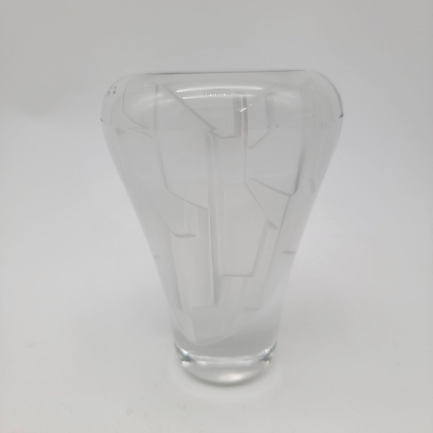 MCM Morgantown Moonscape Clear Art Glass Vase
