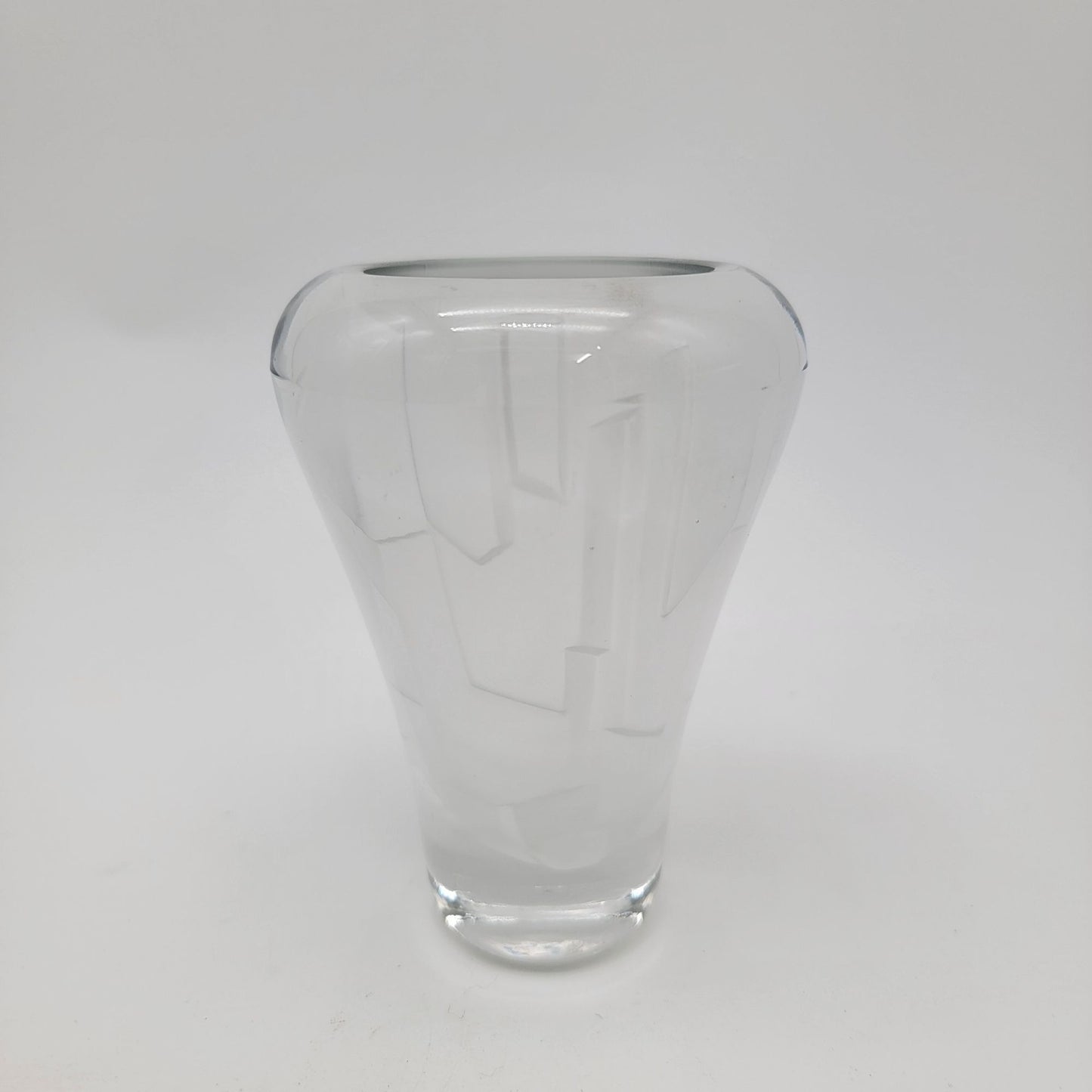 MCM Morgantown Moonscape Clear Art Glass Vase