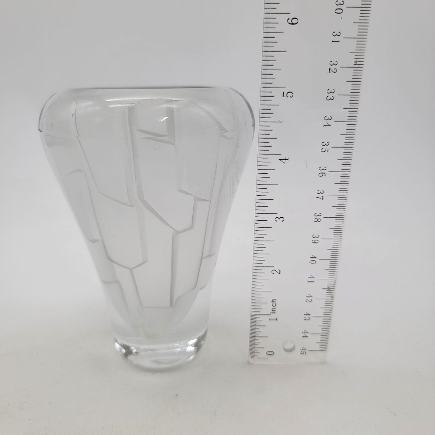 MCM Morgantown Moonscape Clear Art Glass Vase