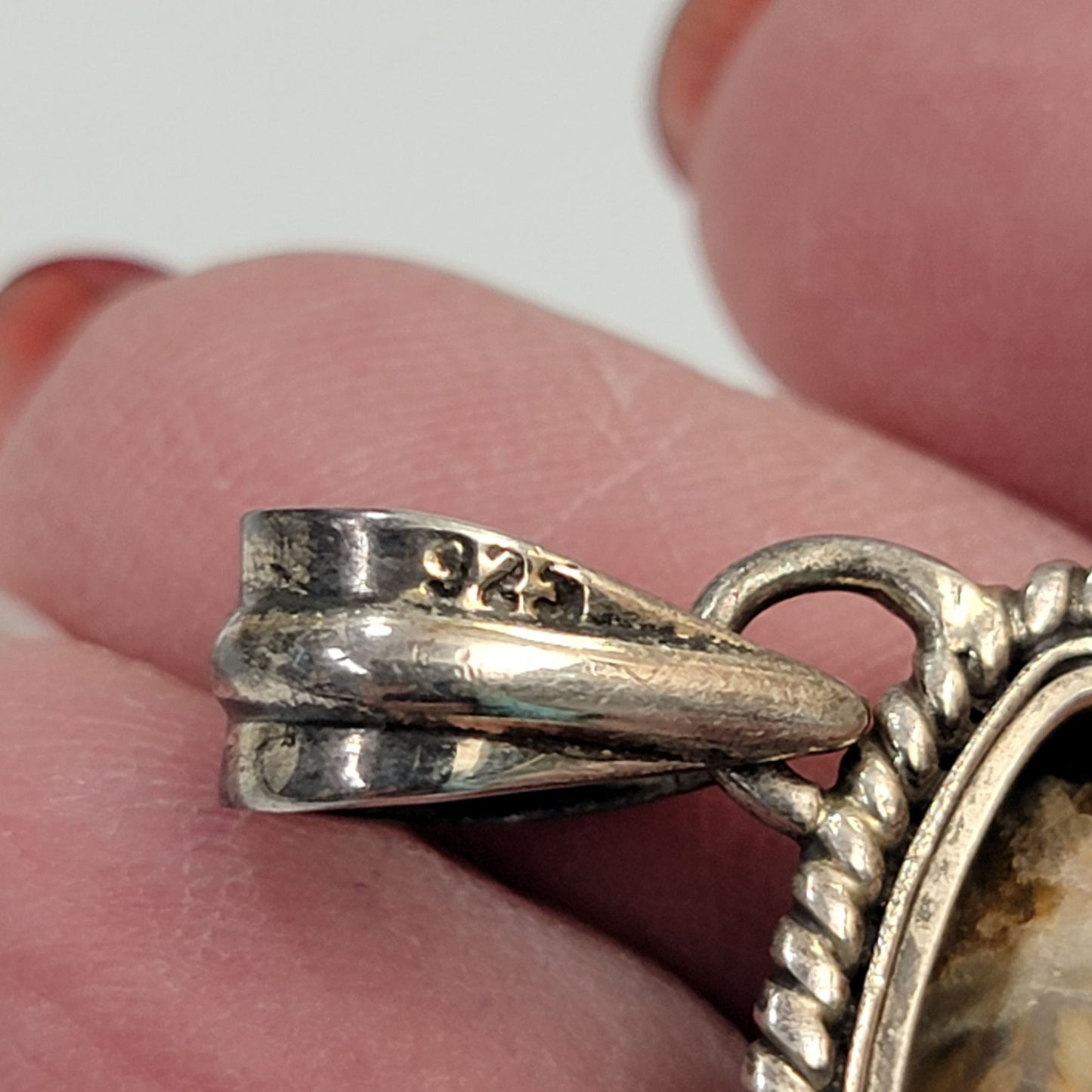 925 Sterling Silver Ammonite Fossil Pendant