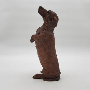 Vintage Sandicast Standing Begging Dachshund Dog Sculpture By Sandra Brue