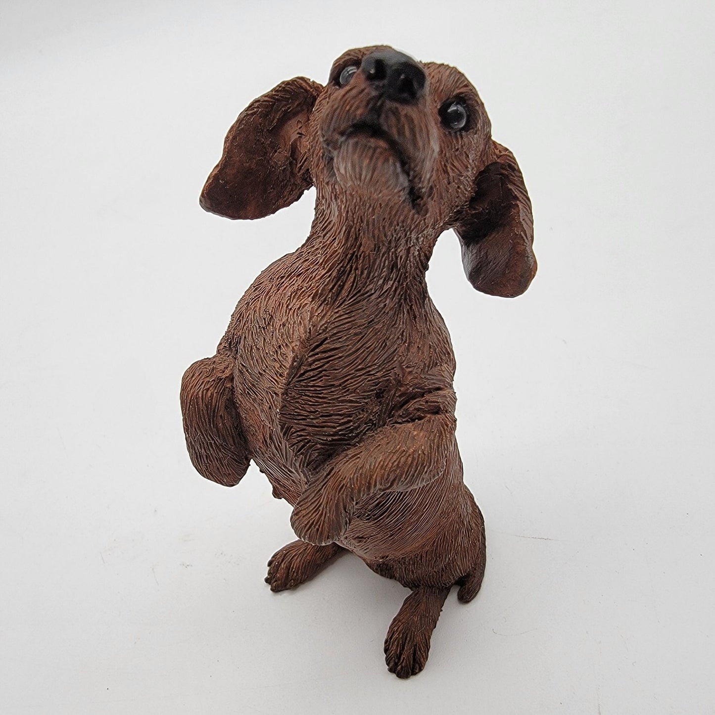 Vintage Sandicast Standing Begging Dachshund Dog Sculpture By Sandra Brue