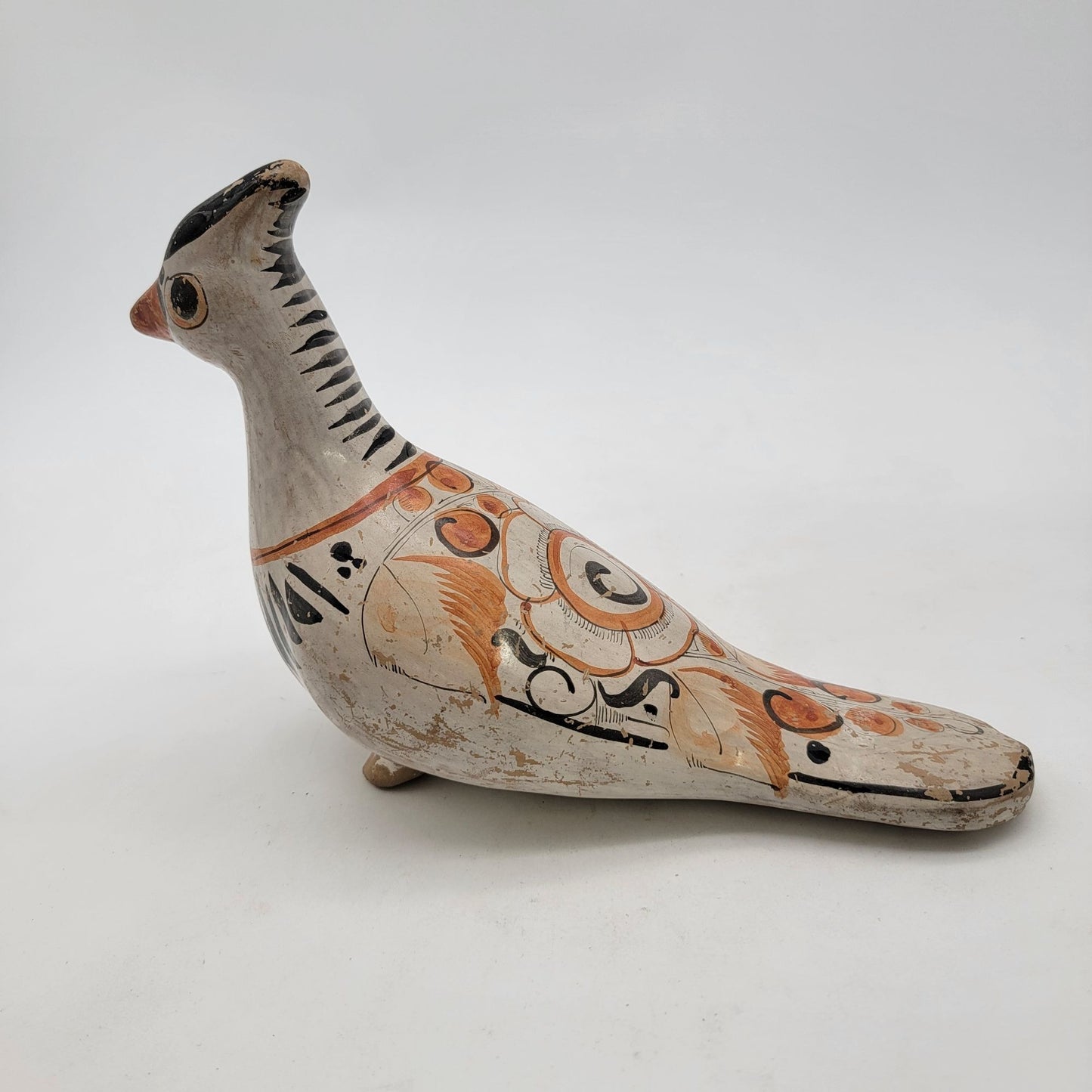 Vintage Tonala Folk Art Pottery Quail Bird Sculpture