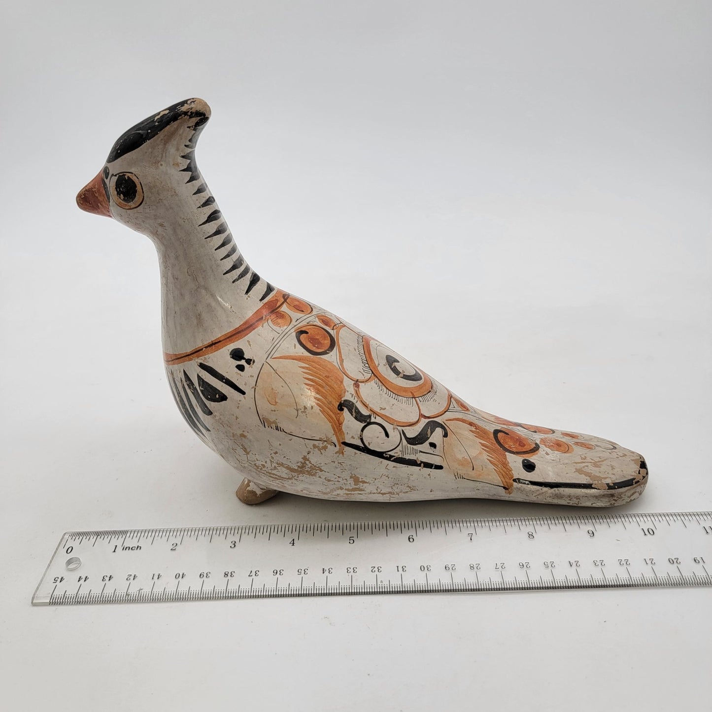 Vintage Tonala Folk Art Pottery Quail Bird Sculpture