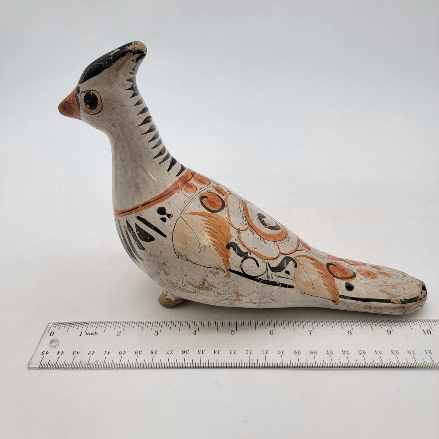 Vintage Tonala Folk Art Pottery Quail Bird Sculpture