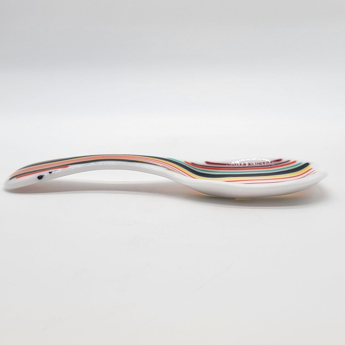 Colorful Fused Glass Striped Spoon Rest