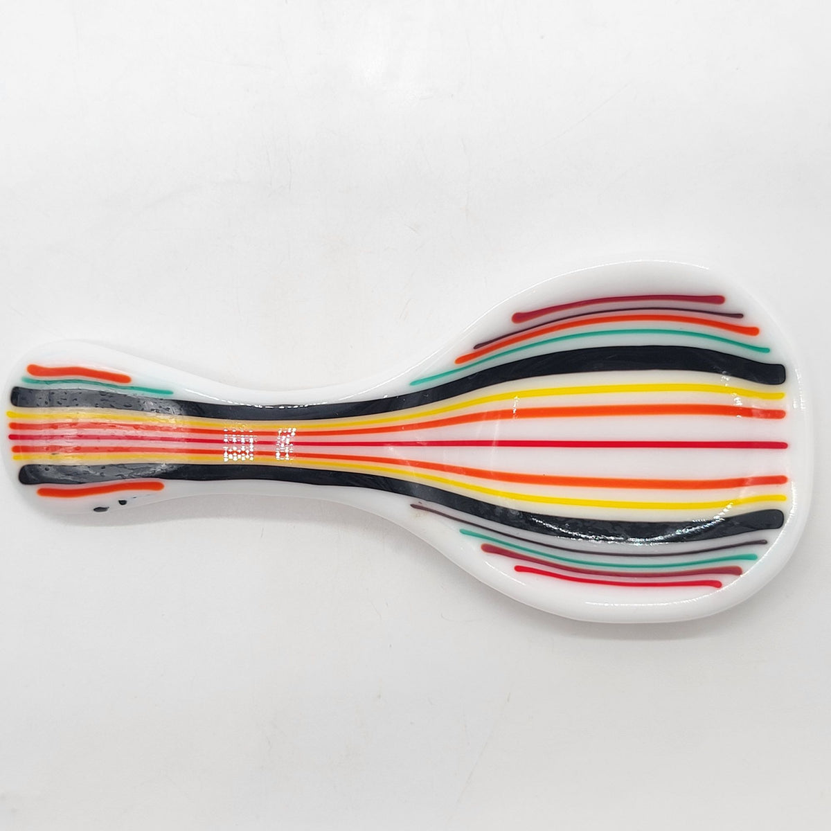 Colorful Fused Glass Striped Spoon Rest
