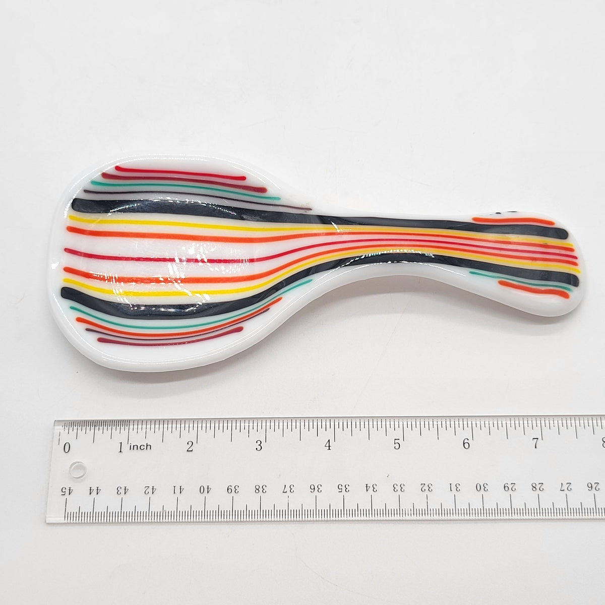 Colorful Fused Glass Striped Spoon Rest