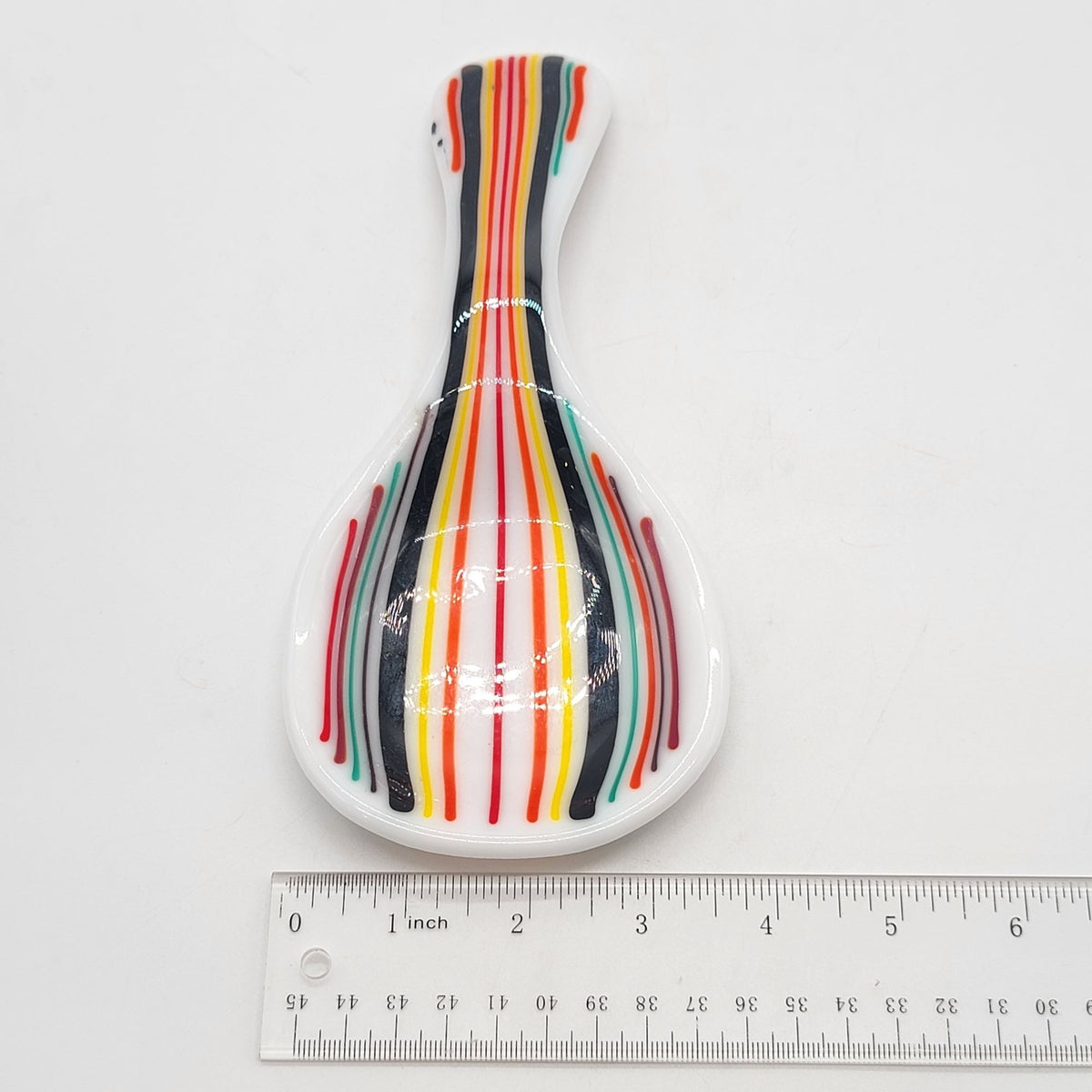Colorful Fused Glass Striped Spoon Rest