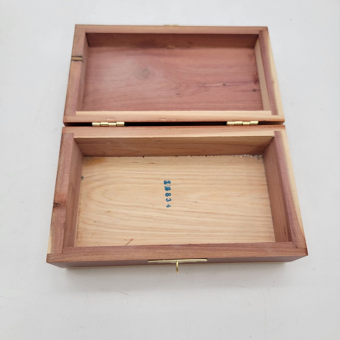 Vintage Cedar Wood Locking Box With Brass Lock & Key