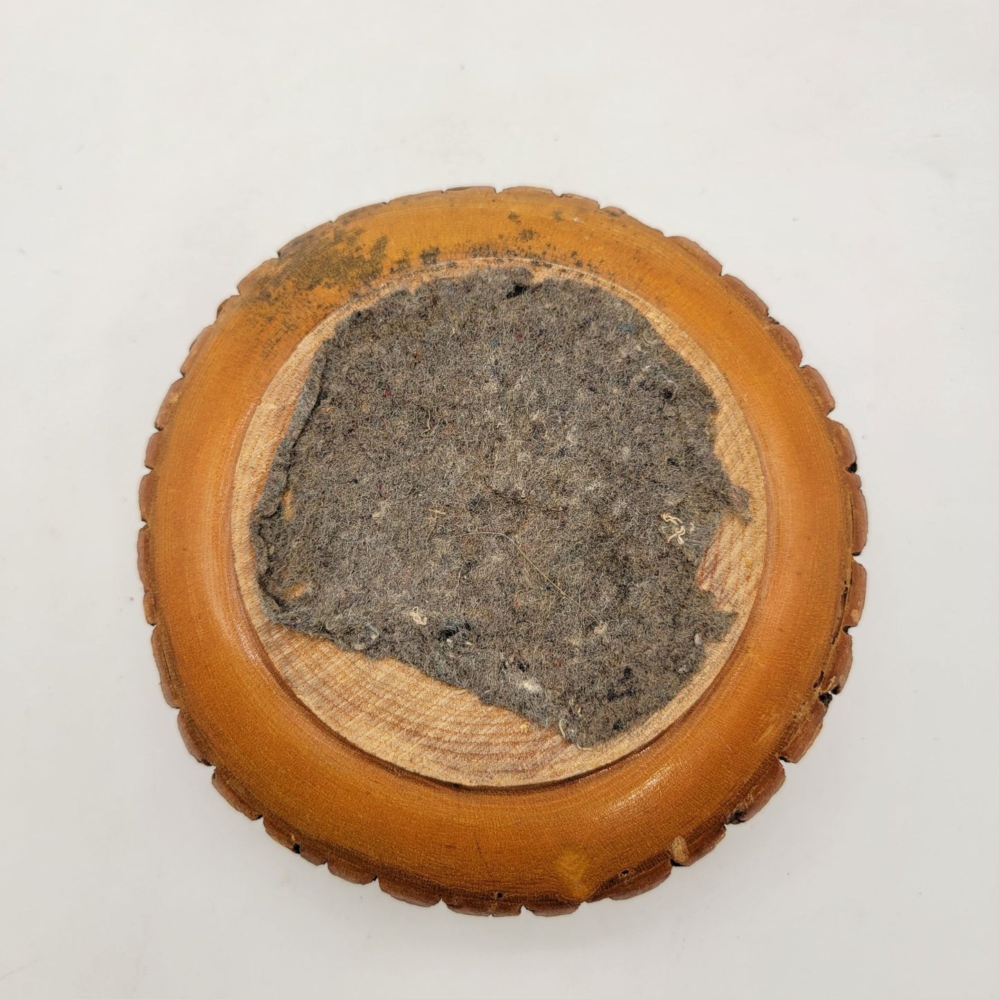 Handmade Wood Nut Bowl With Live Edge & Center Knob