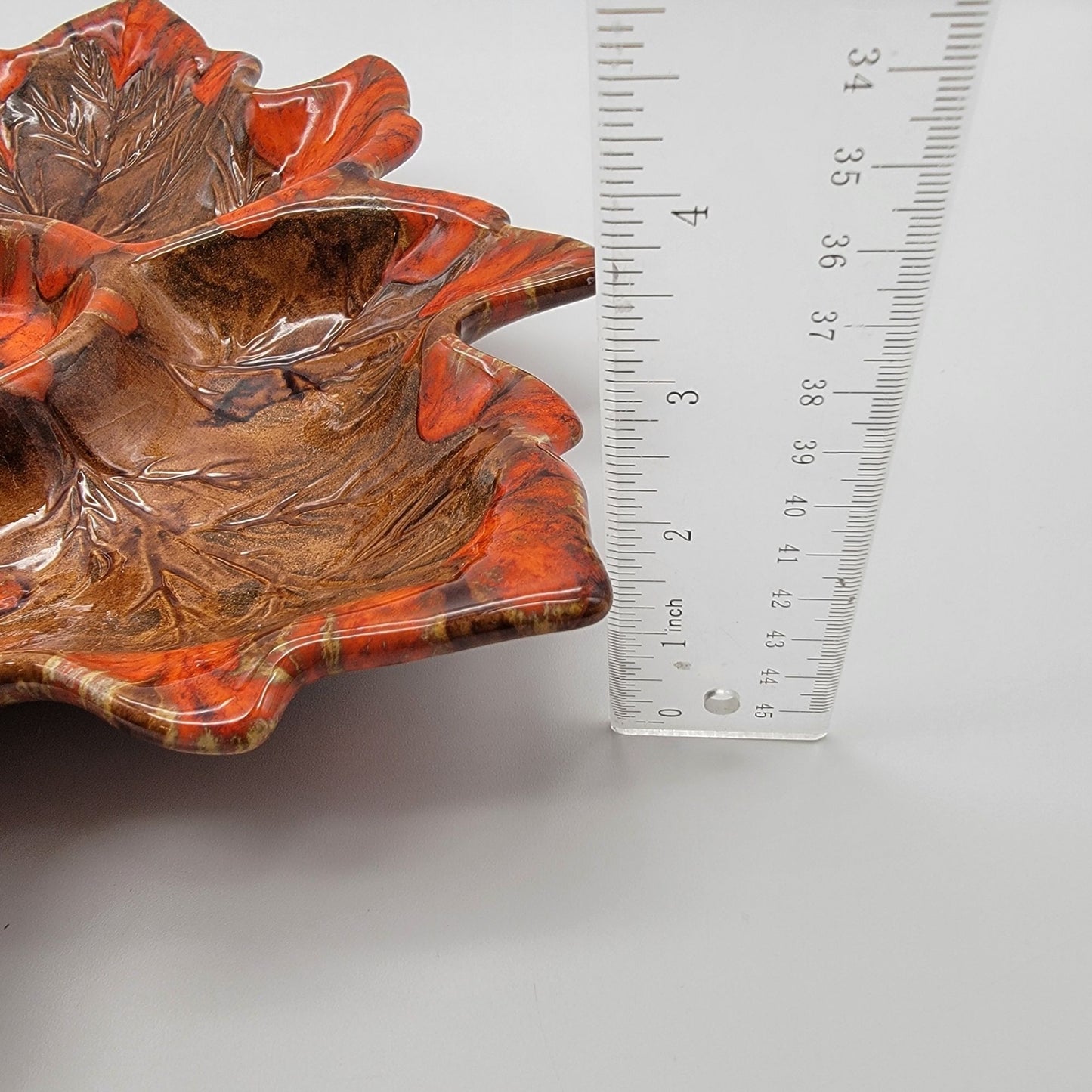 Vintage 1959 Holland Mold Pottery Leaf Chip And Dip Dish