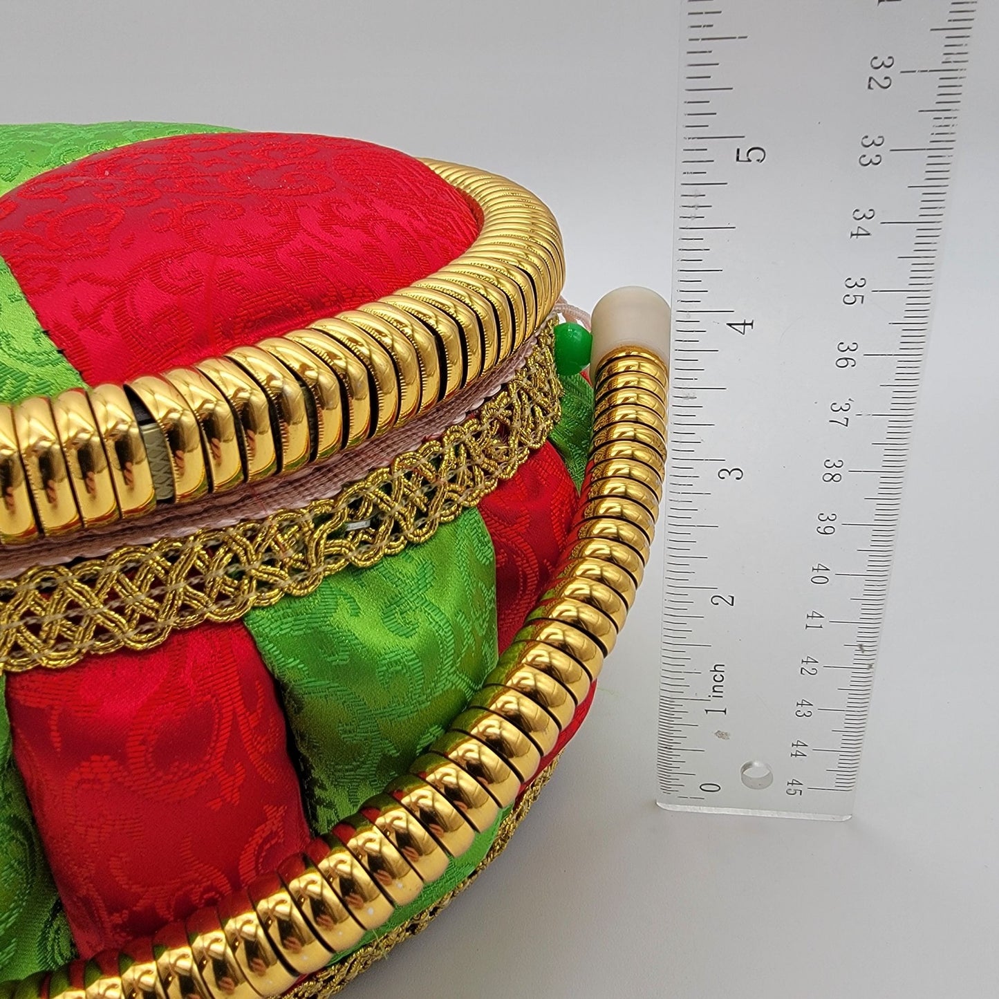 Vintage Satin Padded Sewing Basket Organizer Box with Dalmations