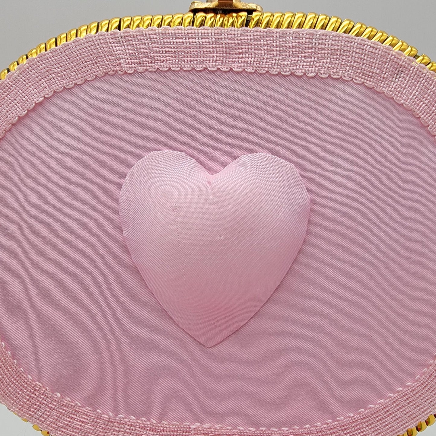 Vintage Satin Padded Sewing Basket Organizer Box with Dalmations