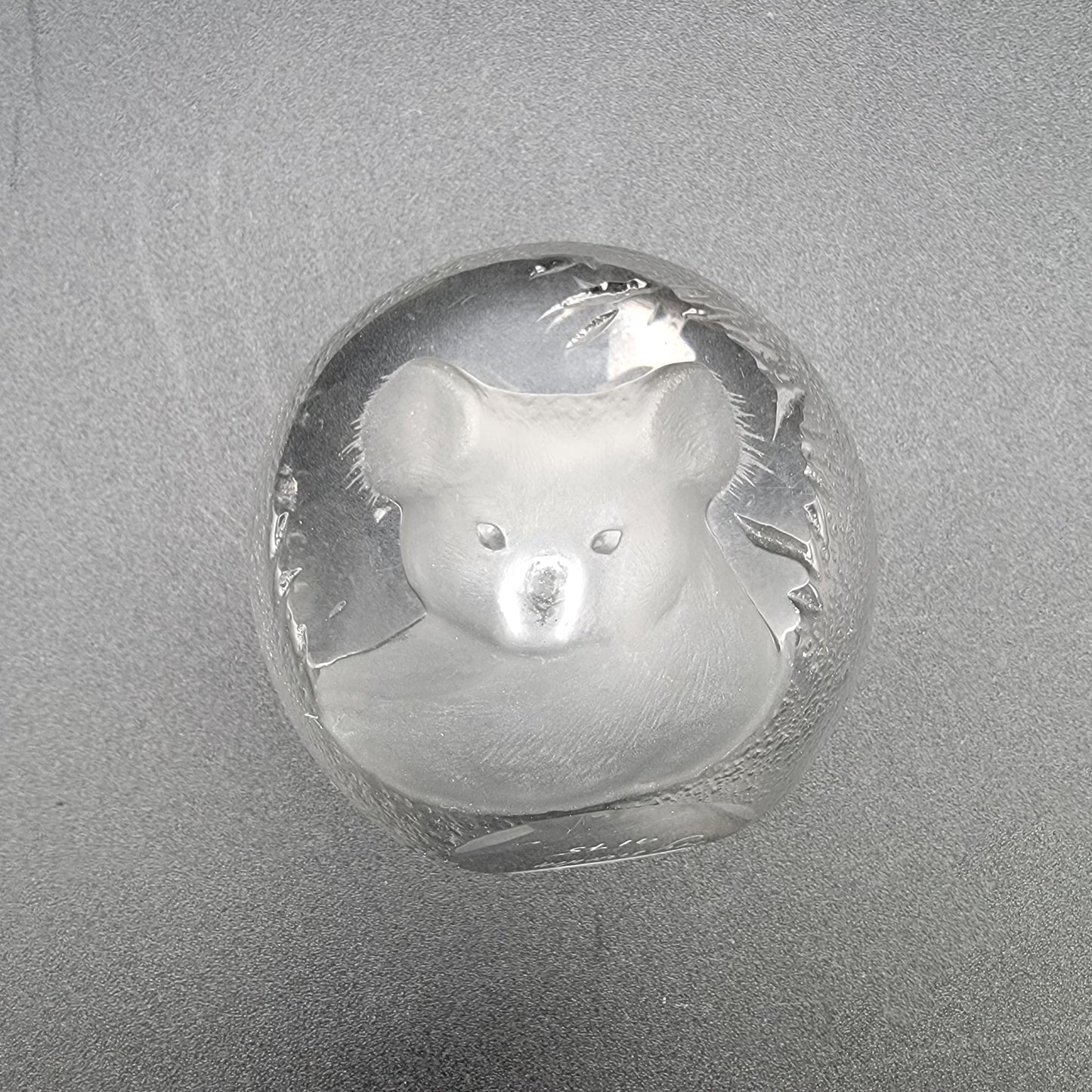 Mats Jonasson Crystal Koala Bear Paperweight SignedMJ Sweden 9175