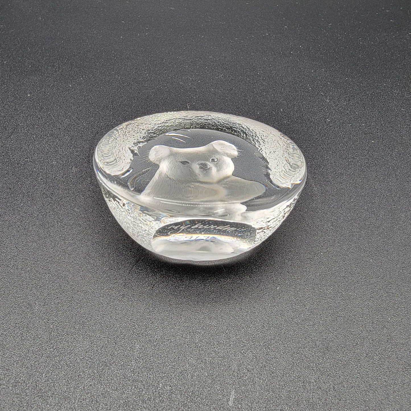 Mats Jonasson Crystal Koala Bear Paperweight SignedMJ Sweden 9175