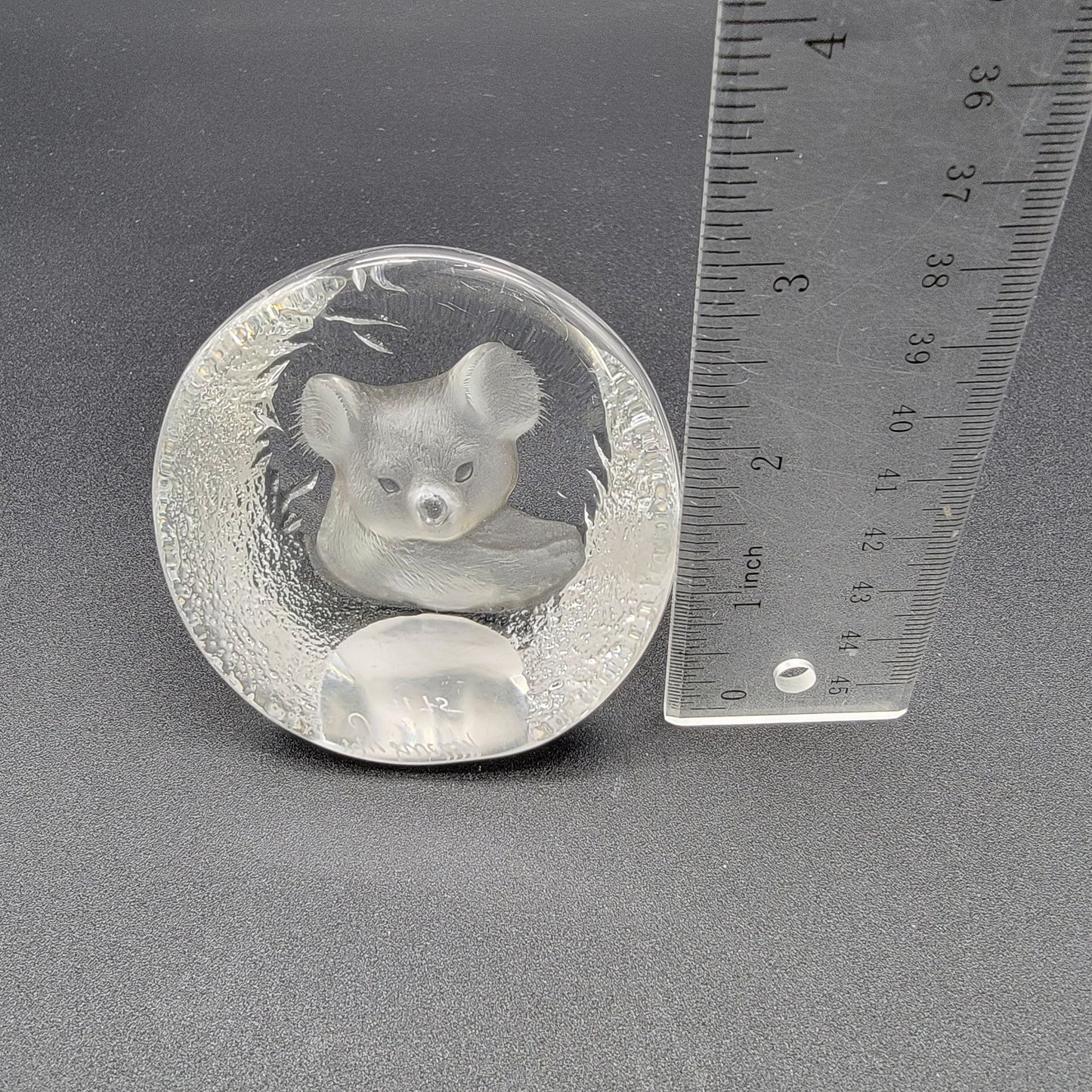 Mats Jonasson Crystal Koala Bear Paperweight SignedMJ Sweden 9175