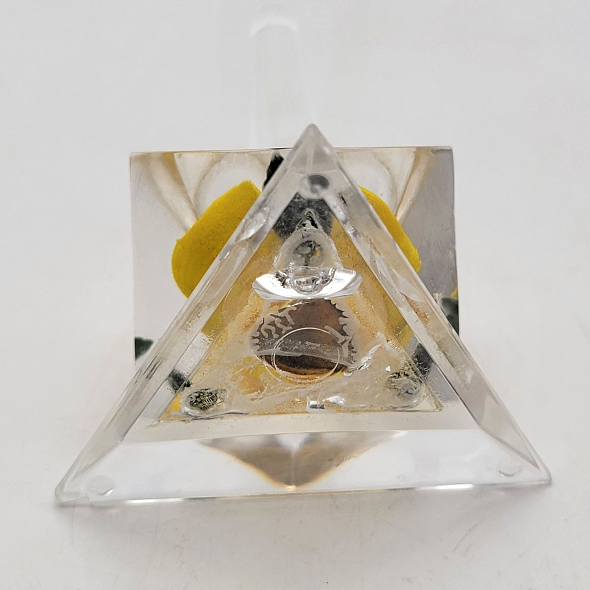 Vintage Lucite Yellow Rose Ring Holder