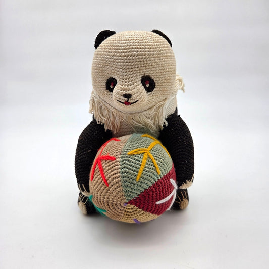 Hand-Crafted Amigurumi Crochet Panda Bear With Ball Plush