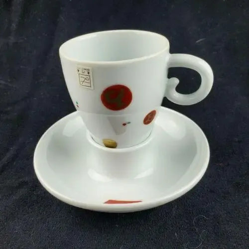 2000s Maneki Neko Cat Teacup Upside Down Cup and Saucer Set- 2 Pieces