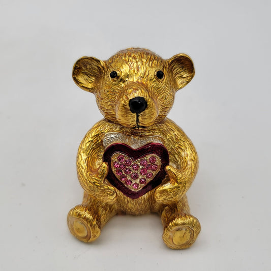 Deva Australia Jeweled Trinket Box SWAROVSKI Crystals Teddy Bear