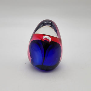 Vintage Sommerso Art Glass Egg Shaped Miniature Paperweight