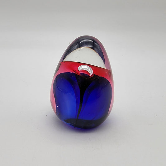 Vintage Sommerso Art Glass Egg Shaped Miniature Paperweight