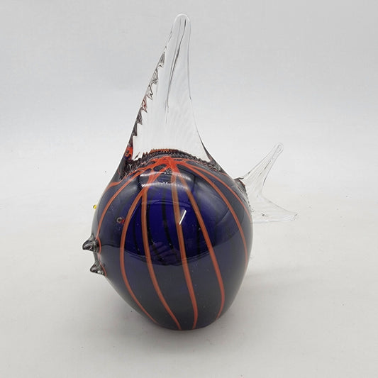 Vintage Art Glass Angel Fish Sculpture Paperweight