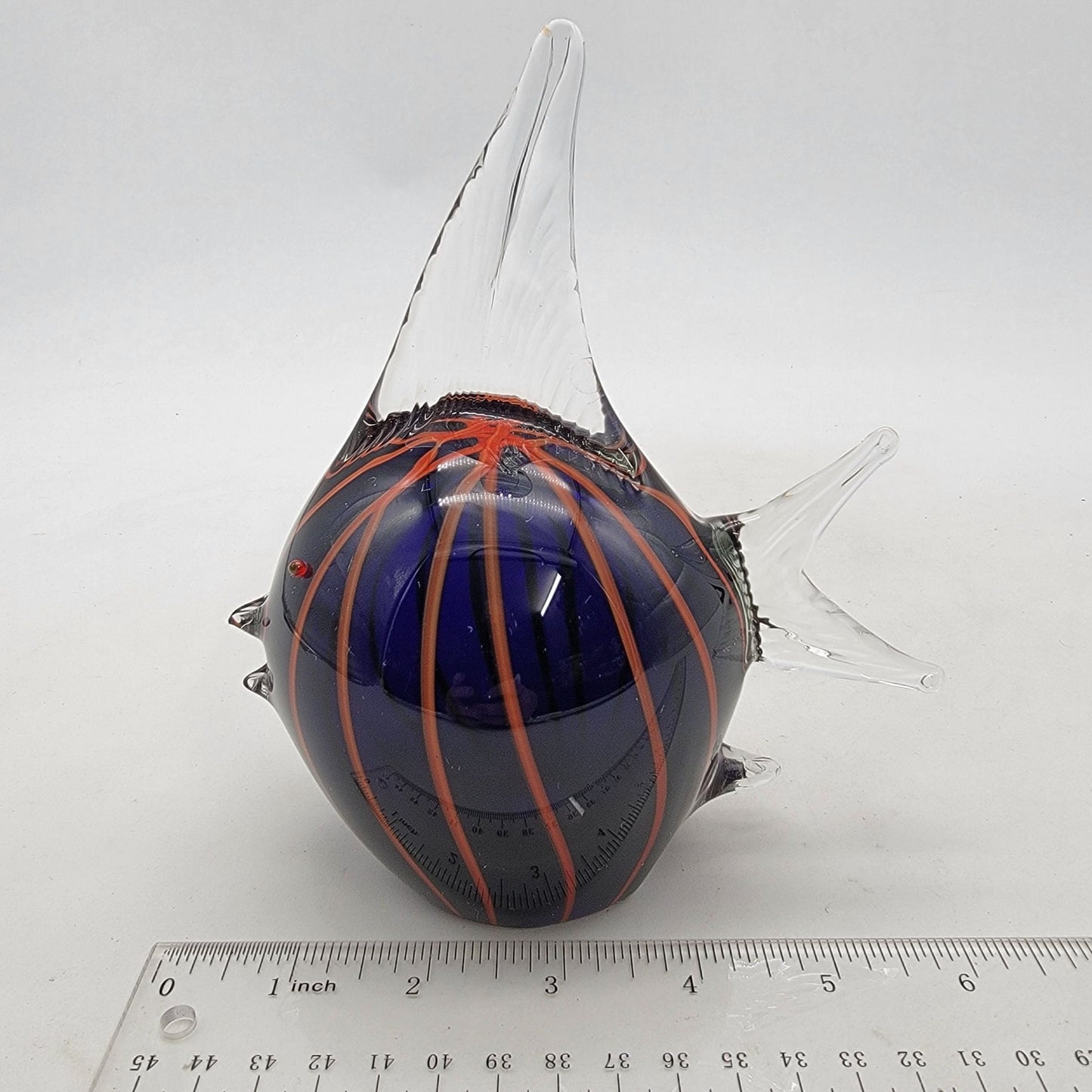 Vintage Art Glass Angel Fish Sculpture Paperweight