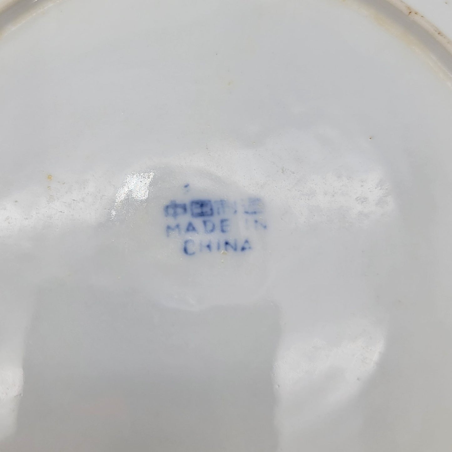 Blue & White Fish Porcelain Plates Set Of 2