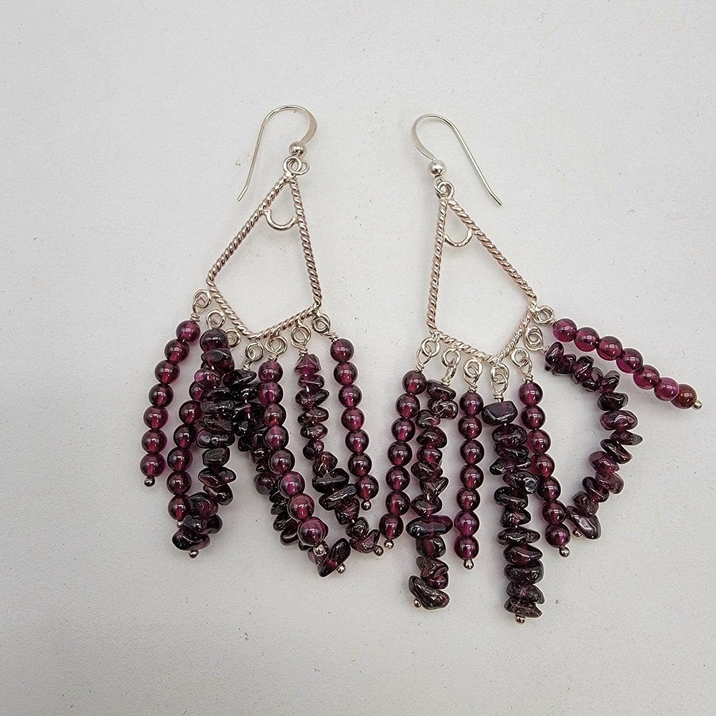 Jay King DTR Desert Rose Trading 925 Garnet Dangle Earrings