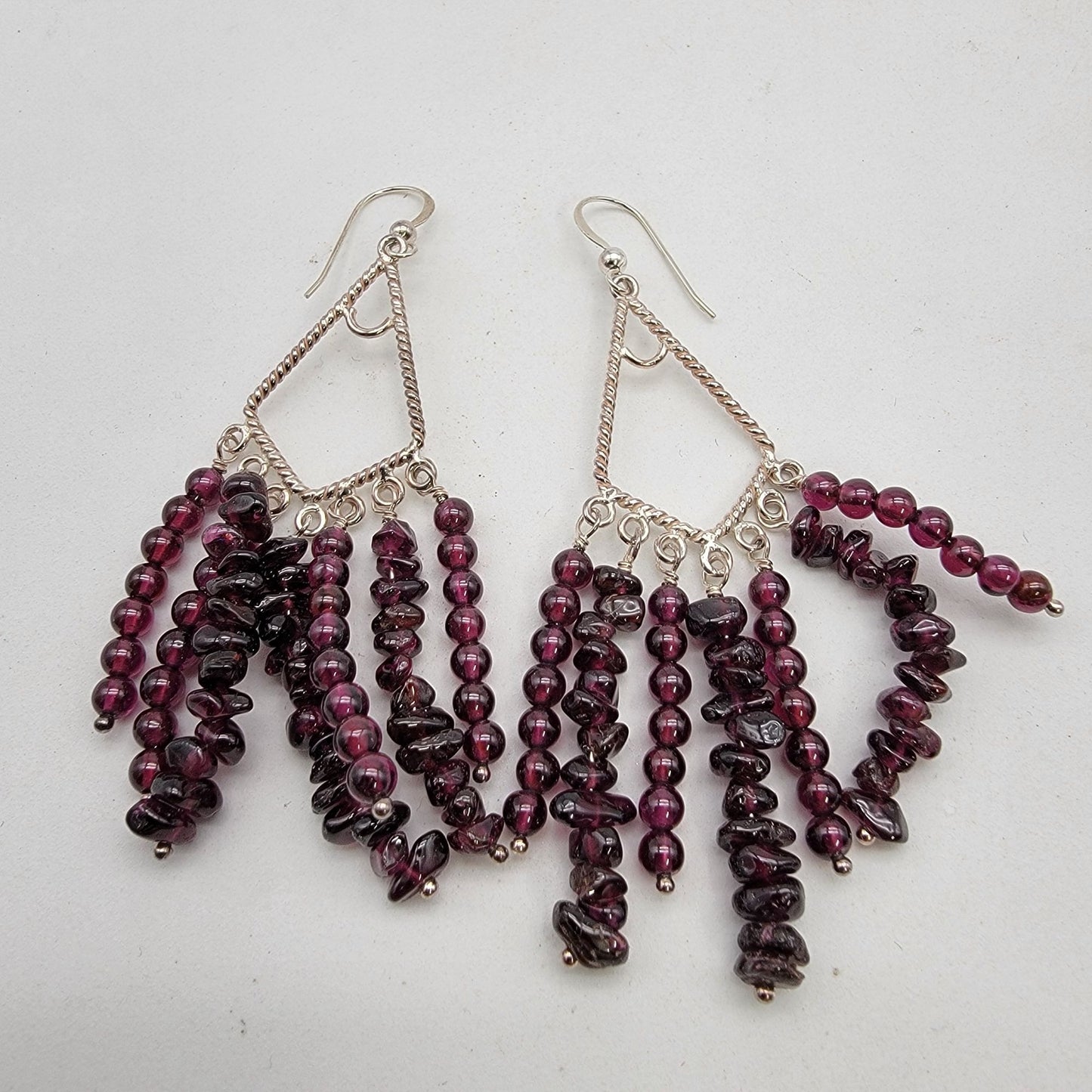 Jay King DTR Desert Rose Trading 925 Garnet Dangle Earrings