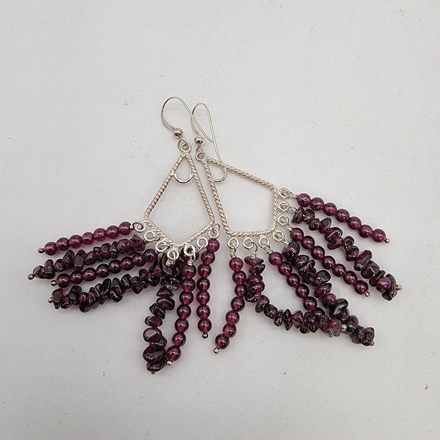 Jay King DTR Desert Rose Trading 925 Garnet Dangle Earrings