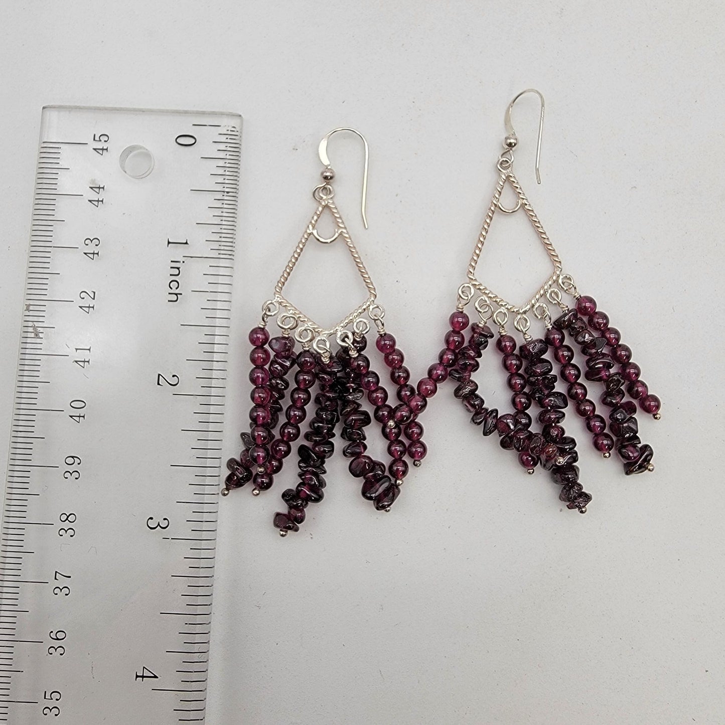 Jay King DTR Desert Rose Trading 925 Garnet Dangle Earrings