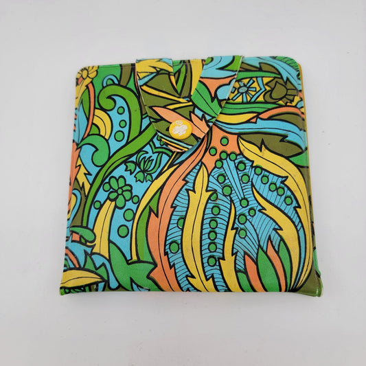 Vintage 1970s Psychedelic Print Dual Mirror Compact