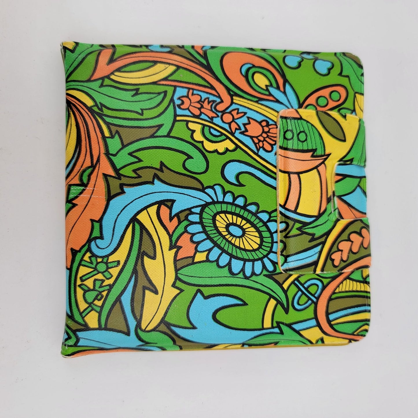 Vintage 1970s Psychedelic Print Dual Mirror Compact