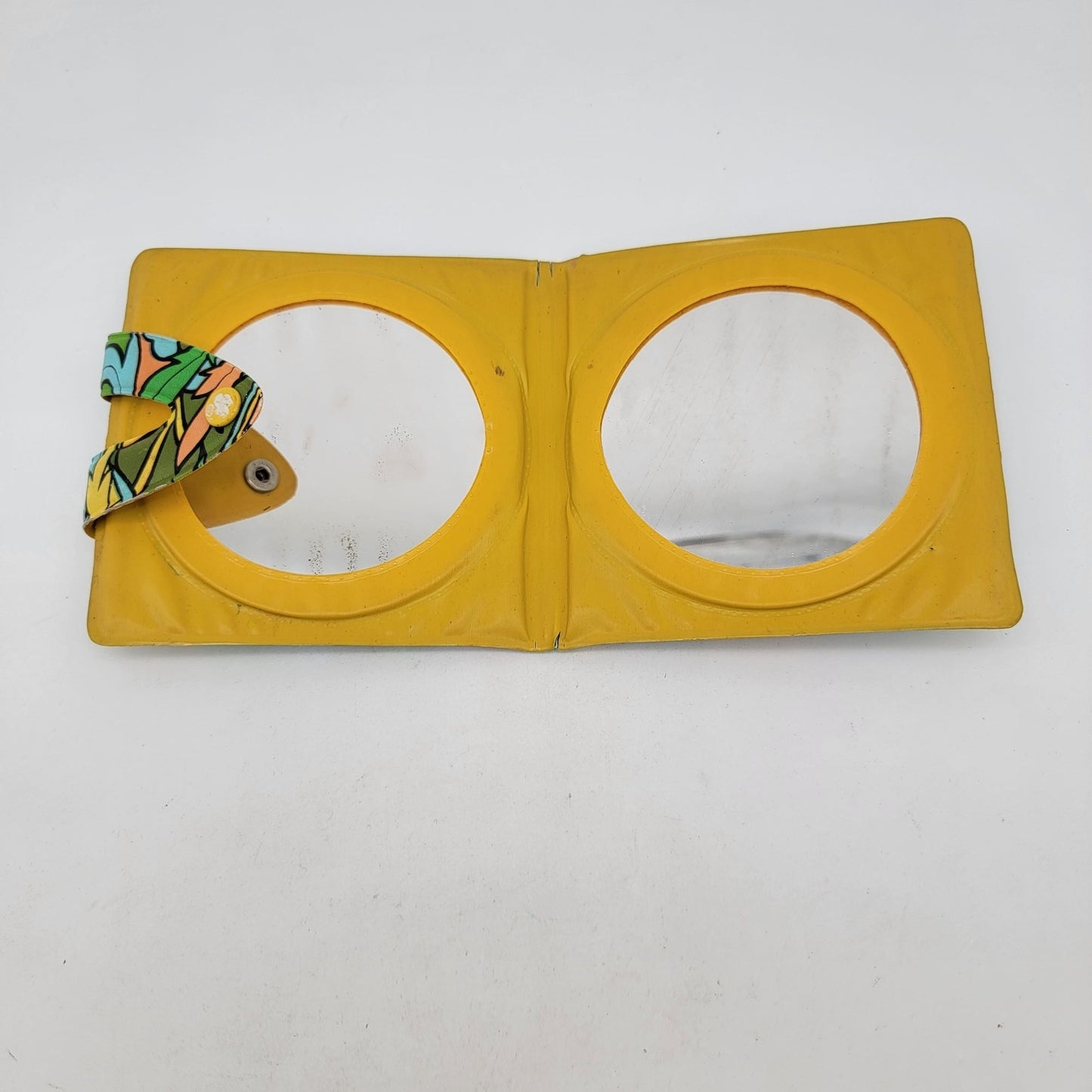 Vintage 1970s Psychedelic Print Dual Mirror Compact