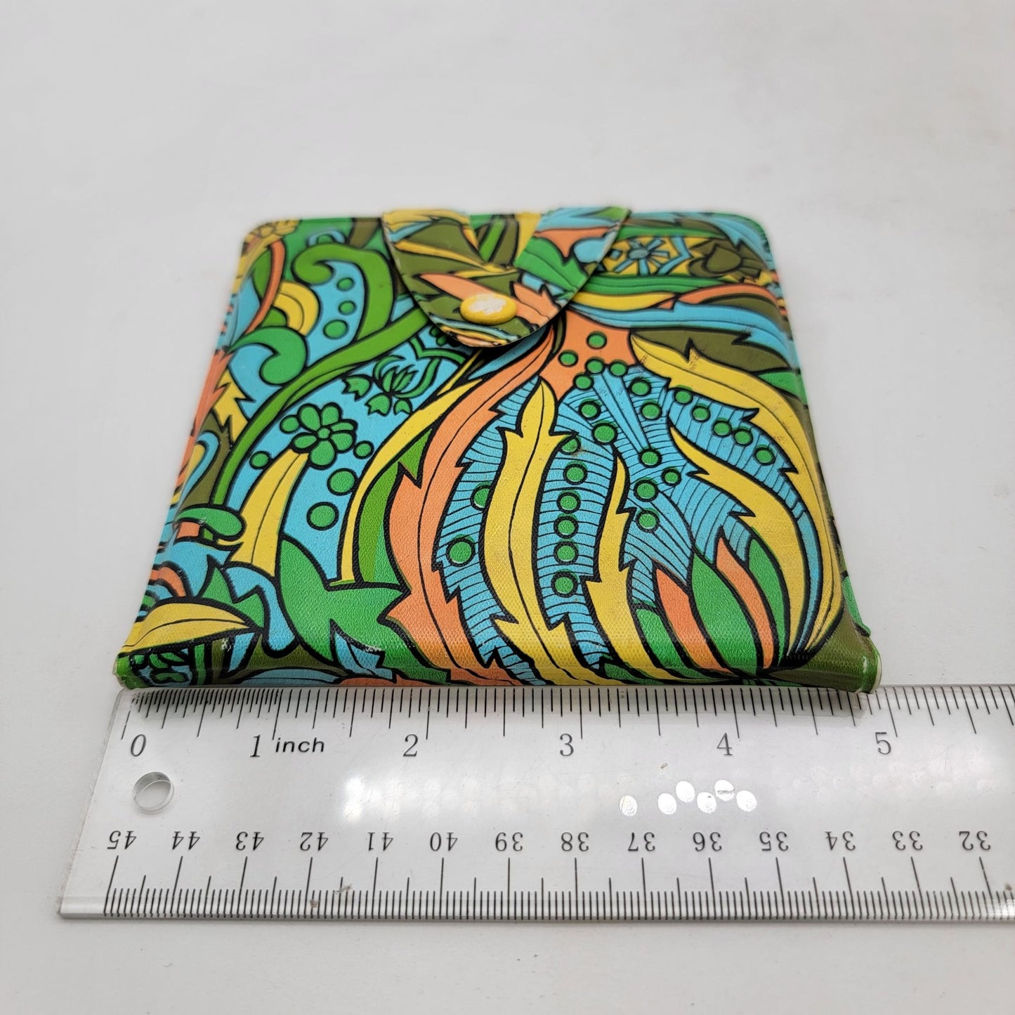 Vintage 1970s Psychedelic Print Dual Mirror Compact
