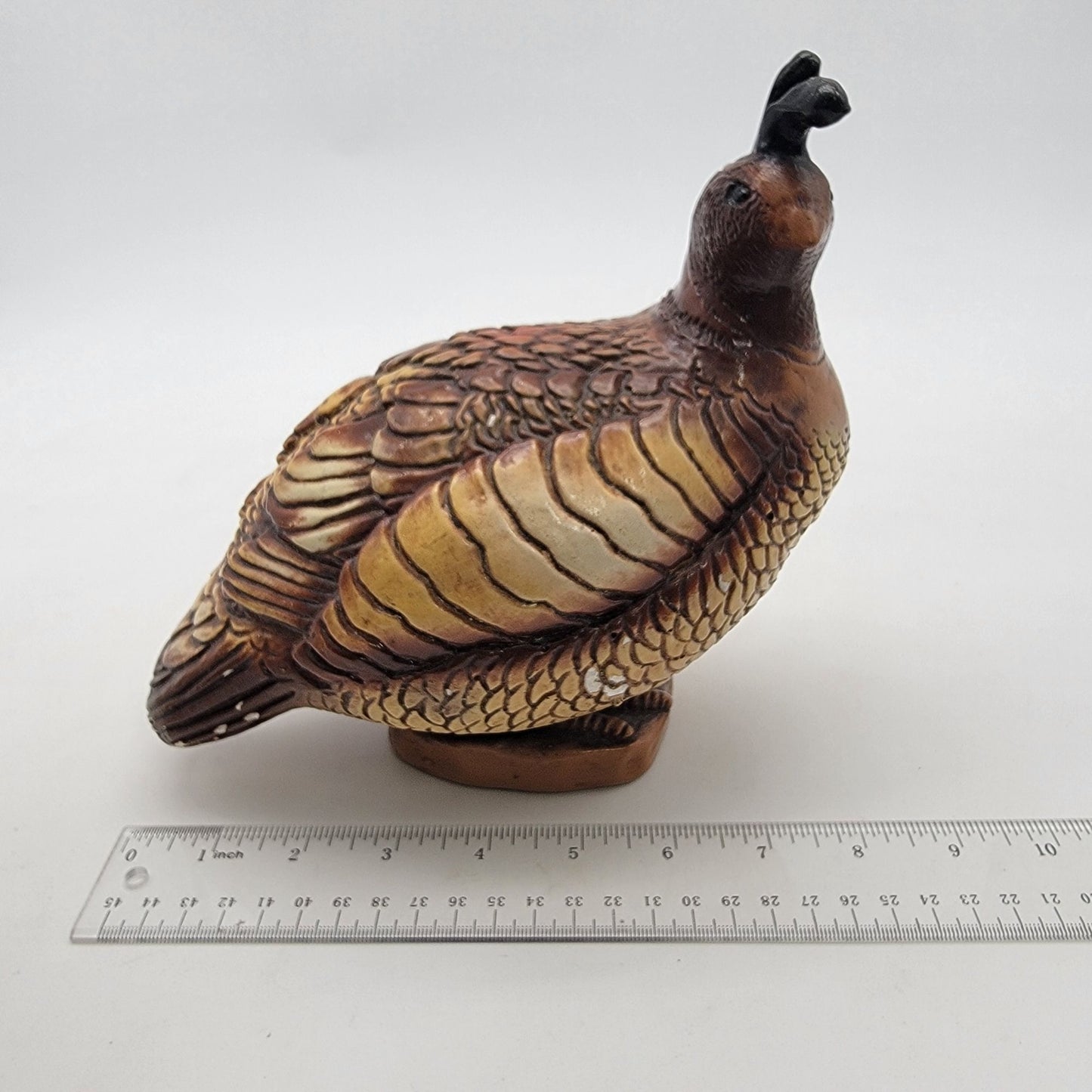 Vintage 1966 Progressive Art Products Set Of 3 Chalkware Quail Bird Sculptures