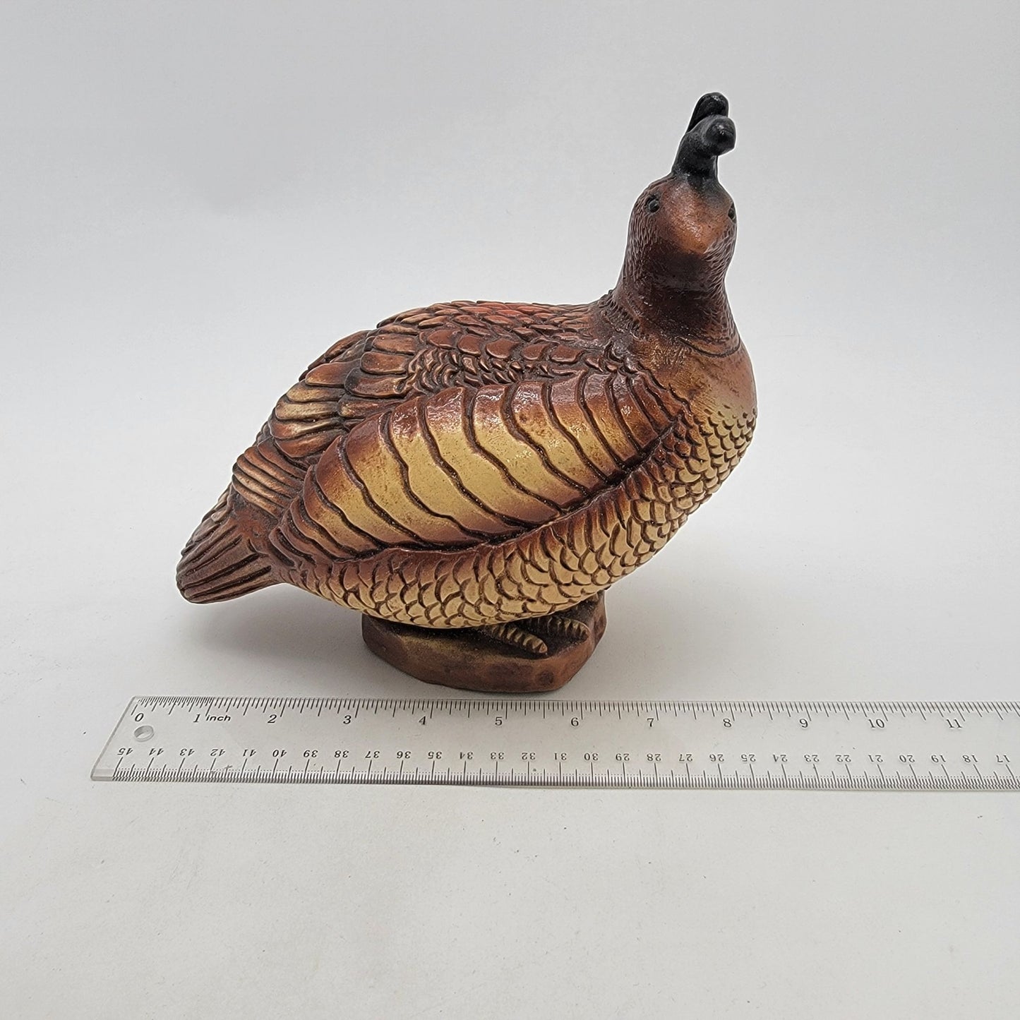 Vintage 1966 Progressive Art Products Set Of 3 Chalkware Quail Bird Sculptures