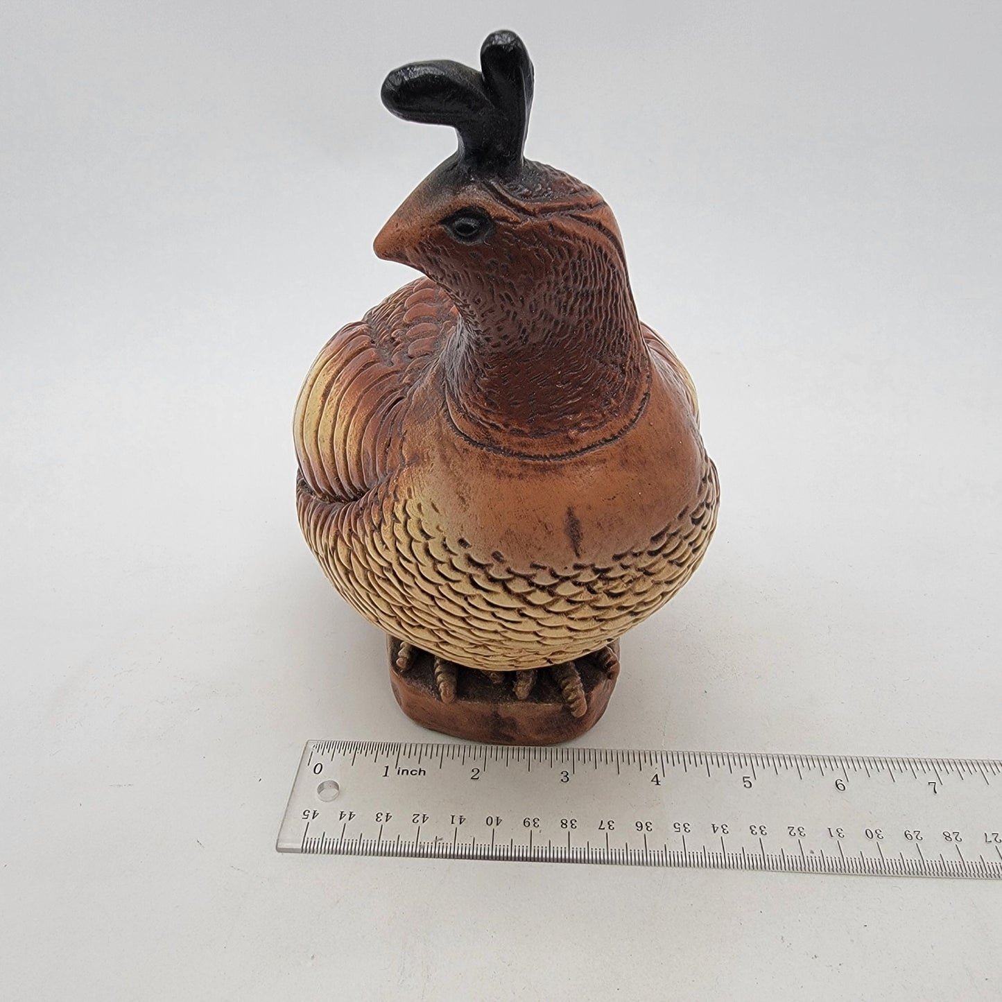 Vintage 1966 Progressive Art Products Set Of 3 Chalkware Quail Bird Sculptures