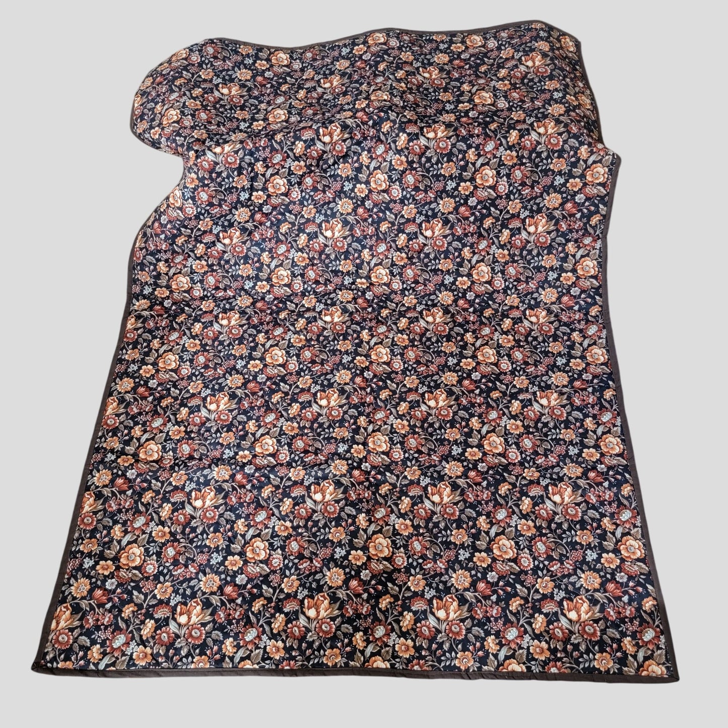 Handmade Christian Scripture Quilt With Cross Bible Verses & Floral Pattern 55" x 77" Blanket